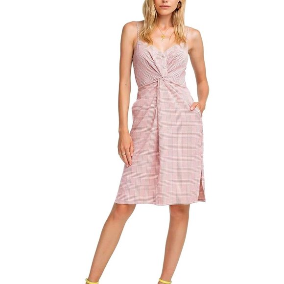 ASTR Dress Max Gingham Plaid Knee Length Boho Smocking Boho MEDIUM #ACDR100158 - Picture 1 of 15